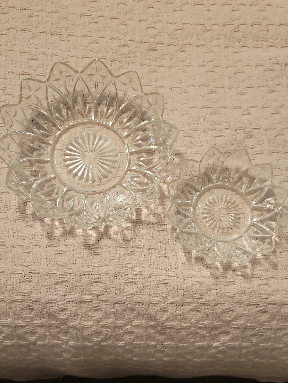 Federal Glass Petal Clear Bowls-Two